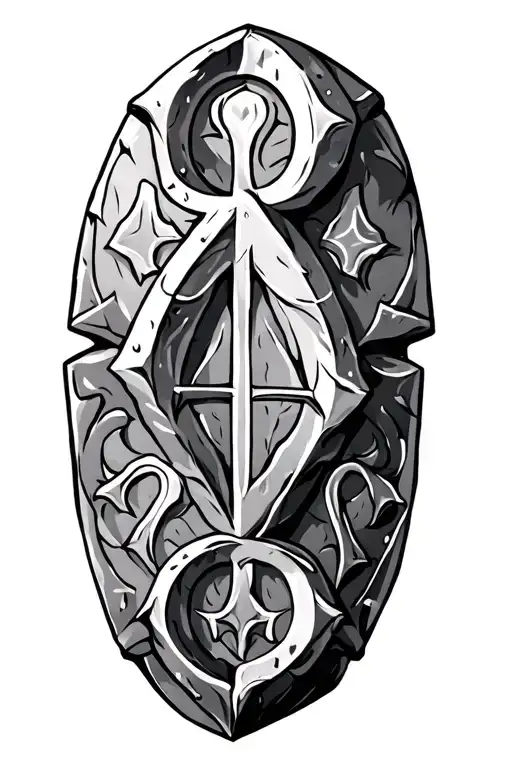 Viking Gray And Black Rune Stones