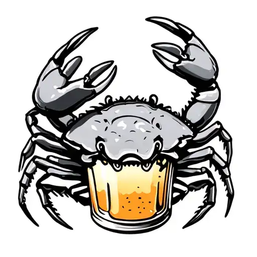Crab Holding Beer Mug