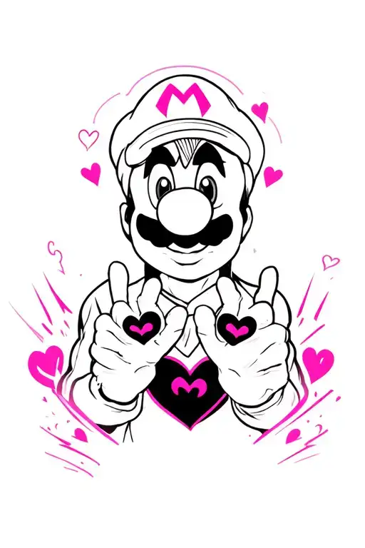 Marioposa With Hearts And Flashes With Pink Details