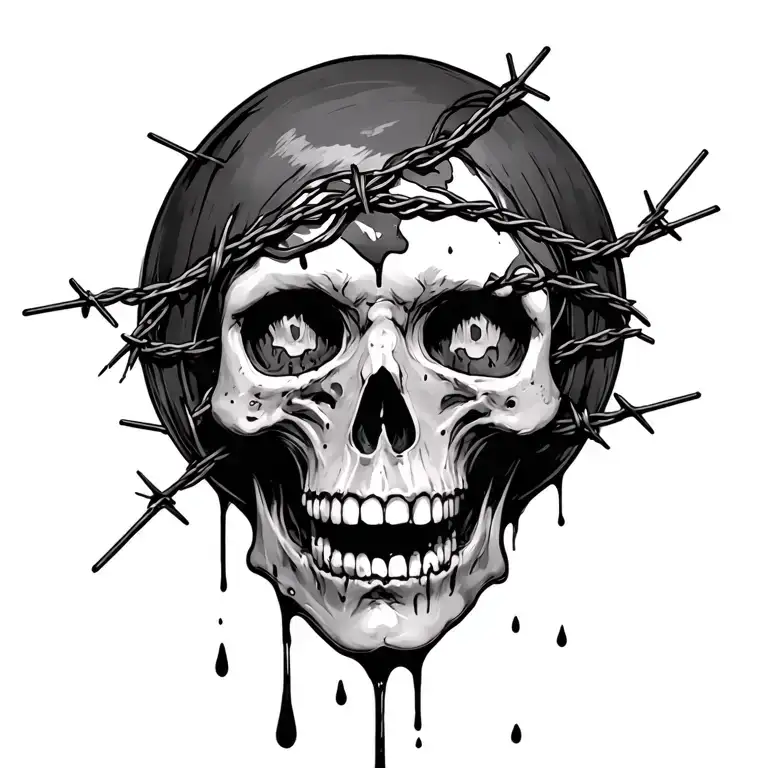 Something With Barbed Wire And Blood Leaking