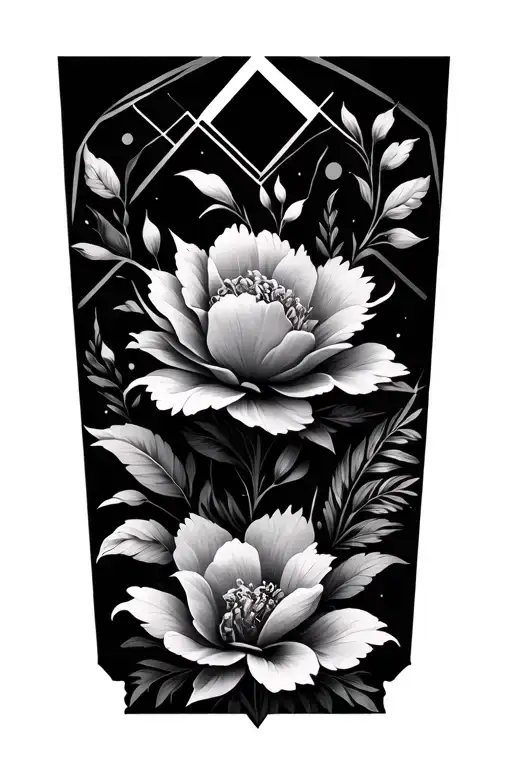 Floral Patterns And Geometric Design Incorporating