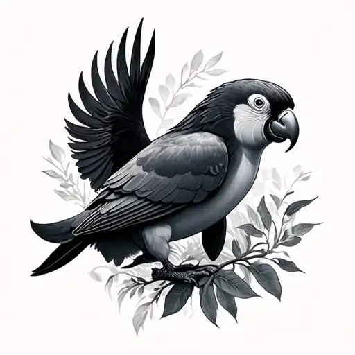 Black Cockatoo And Dolphin