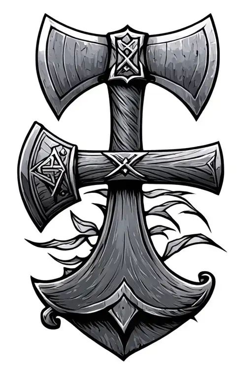 Viking Axe And A Viking Hammer