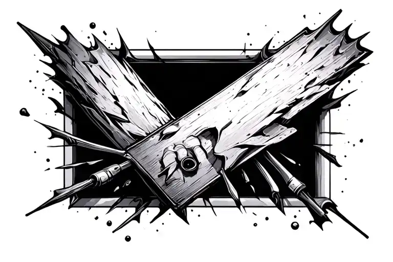 Black Rectangle Breaking Into Pixels