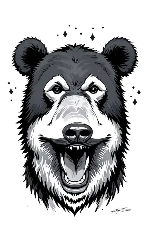 Calm And Aggressive And Dark And Creepy Bear