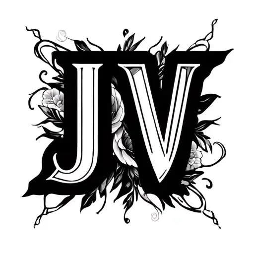 Jv Word Tattoo Unique Designs In Different Ways For My Love