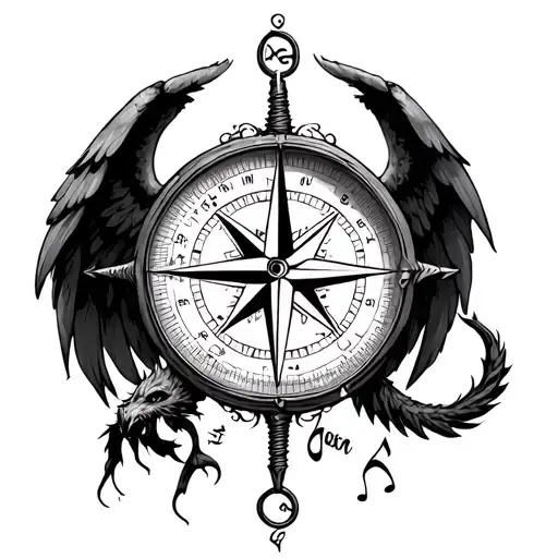 Compass With Half Angel Half Demon Music
