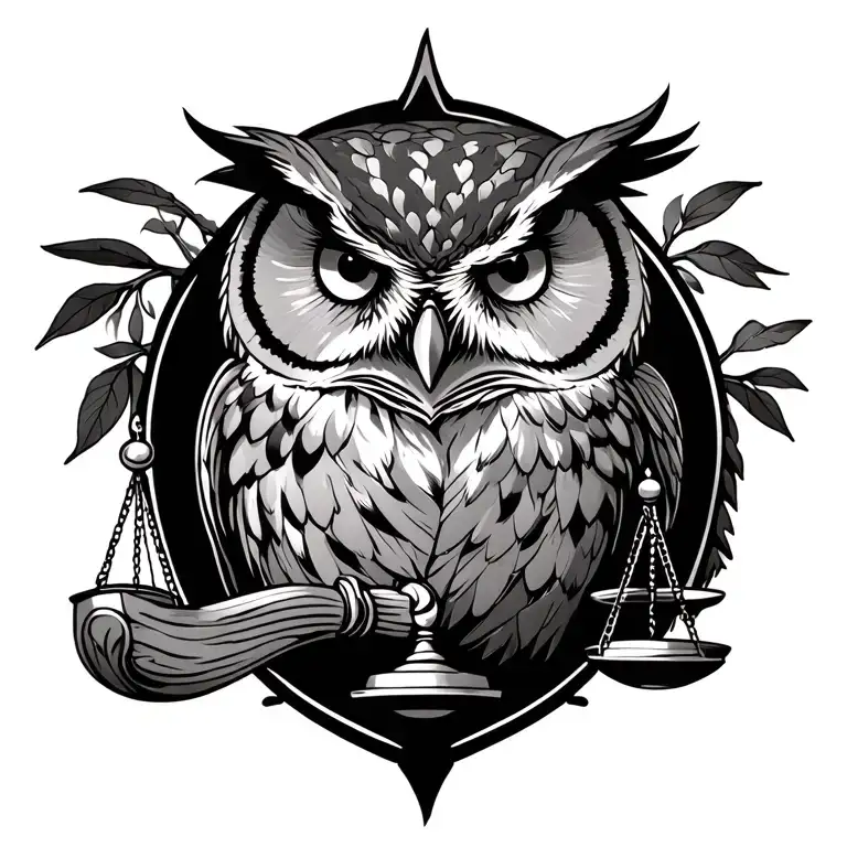 Law Scale And An Owl