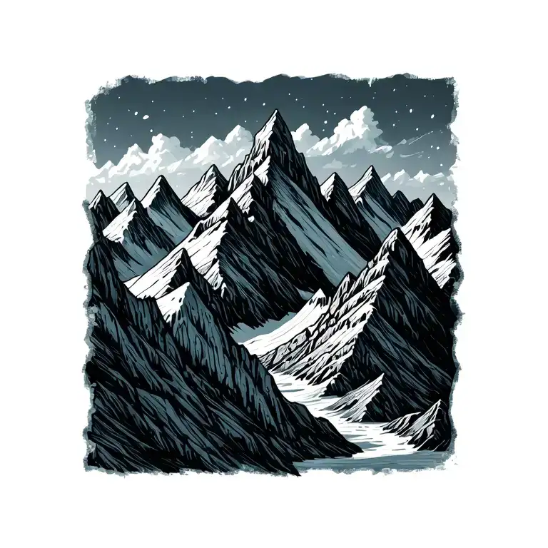 Tattoo With Ice Mountains