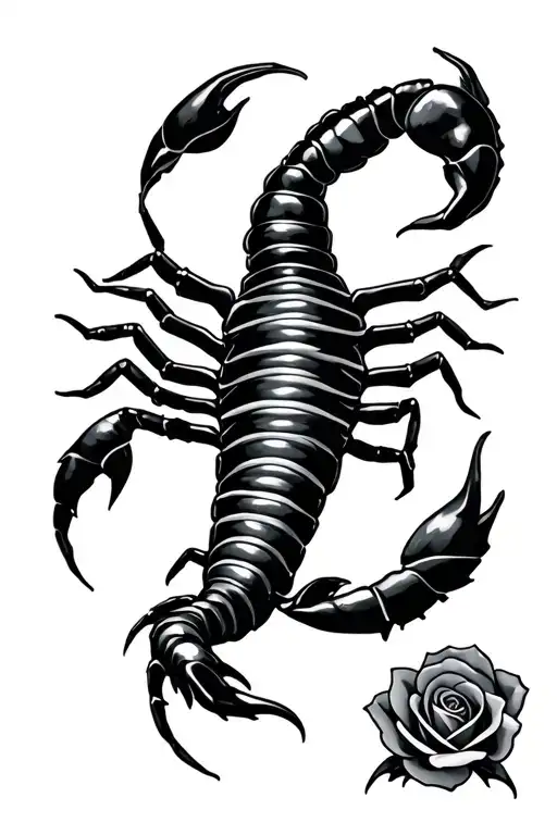 Scorpion And Rose Intertwined