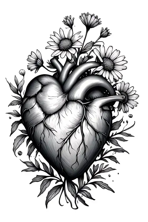 Heart And Wildflowers Gently Swaying