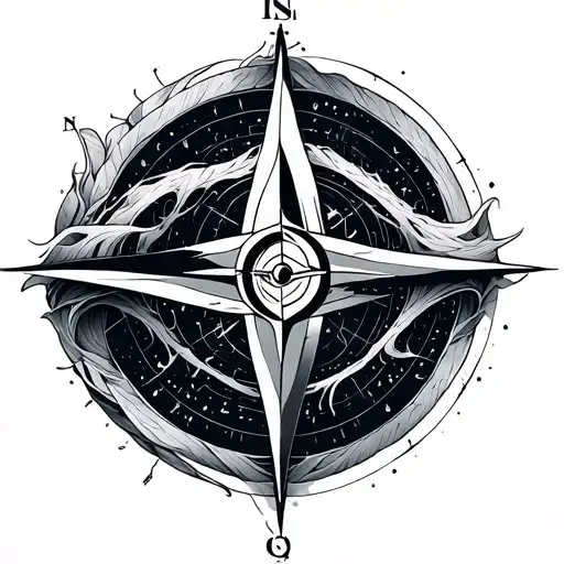 Infinity Compass Rose With Intricate Data Flowing