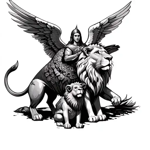 Lion And Dove Family Angel Sparta Warrior To Space
