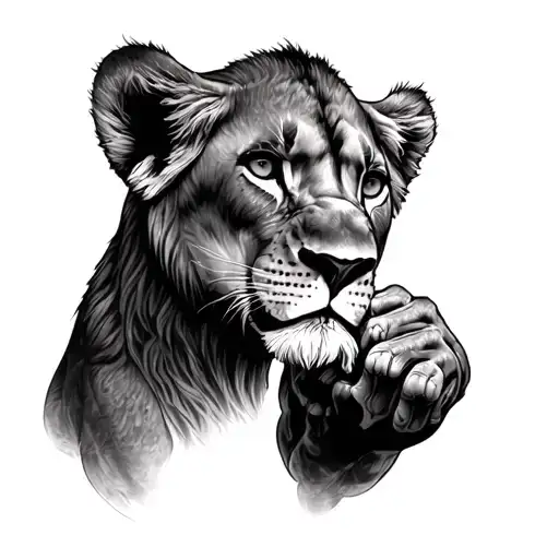 Simba Who Puts The Paw On That Of The Father