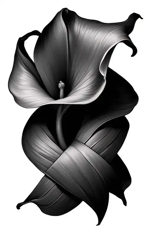 Calla Lily Cancer Ribbon Intertwined