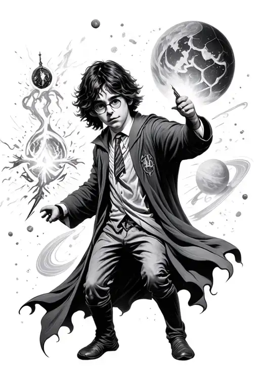 Harry Potter Casting Spell And Space From Wand