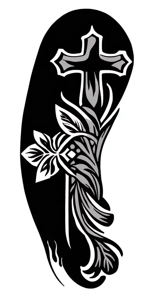 Crosses And Polynesian Design Incorporating Elements