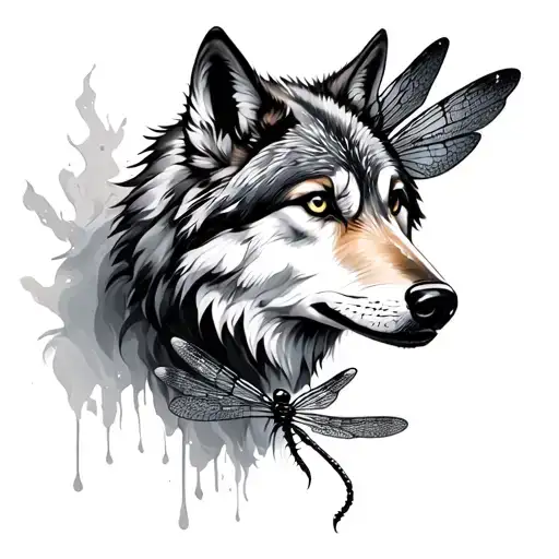 Wolf And Dragonfly