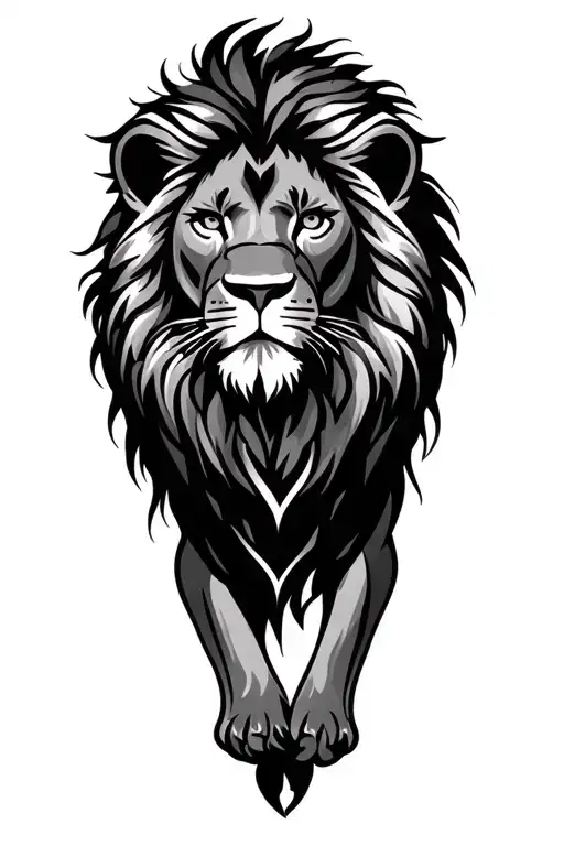 Lion With Tribal Art Inspired