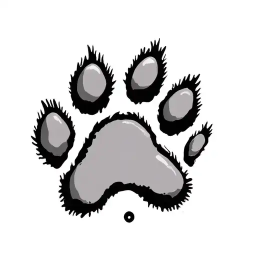 Dog Paw Print With A Semicolon