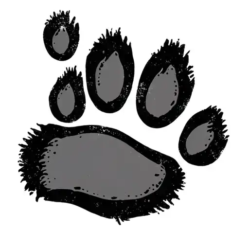 Dog Paw Print With A Semicolon Symbol Formed