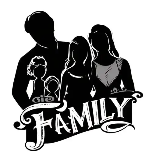 Family Design With Letterings Sim Family