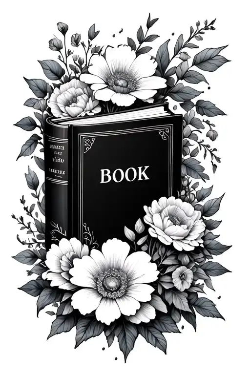 Fantasy Book Surrounded By Bold Floral