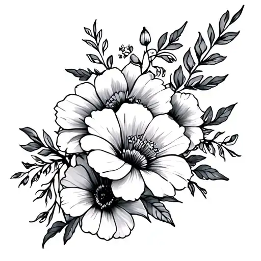 Floral Sleeve Tattoo Featuring April Birth Flowers