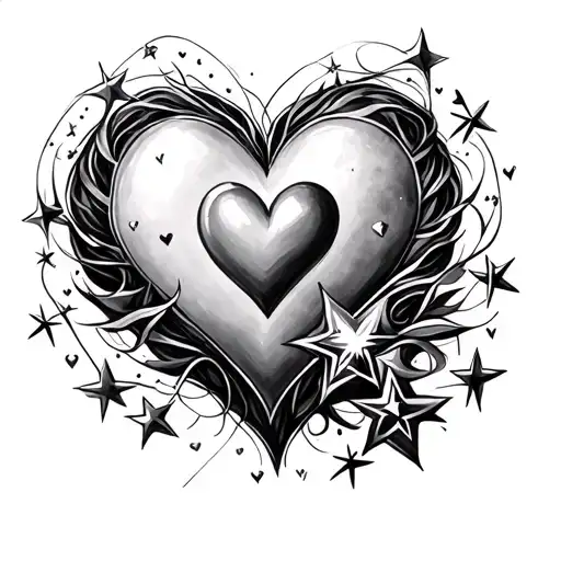 Loveheart And Stars Interwined