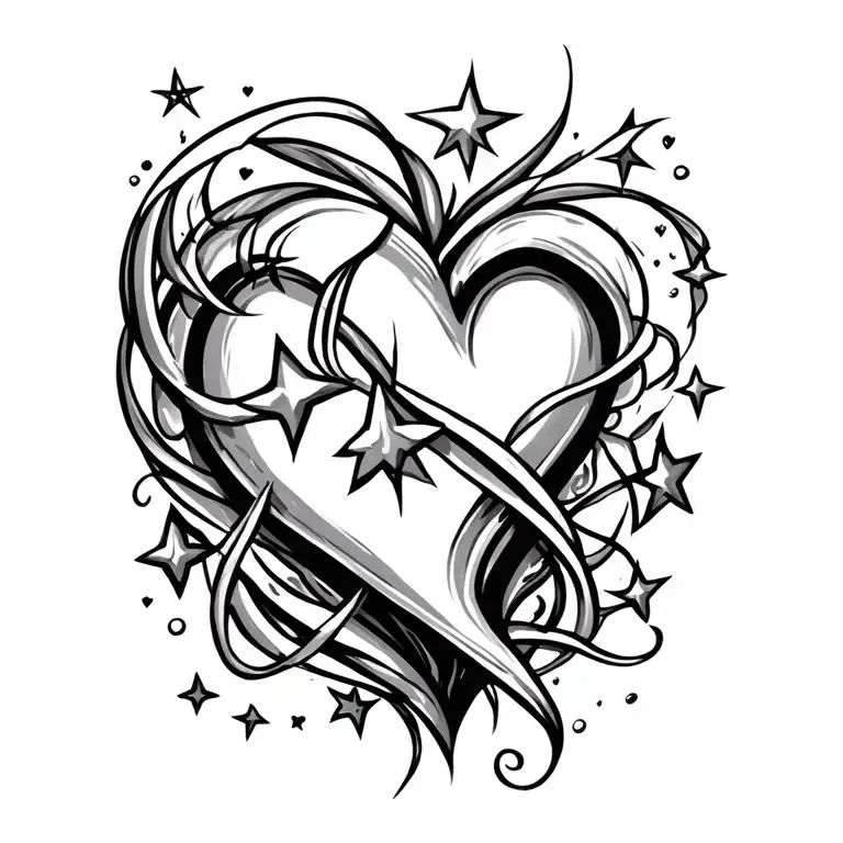 Loveheart And Stars Interwined