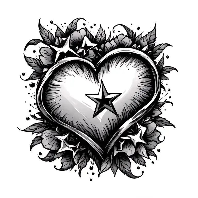 Loveheart And Star Interwined