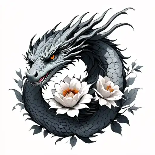 Dragon And Flowers