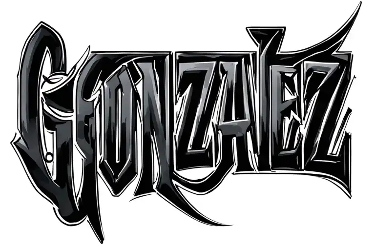 Gonzalez Lettering Back Tattoo Chicano Style