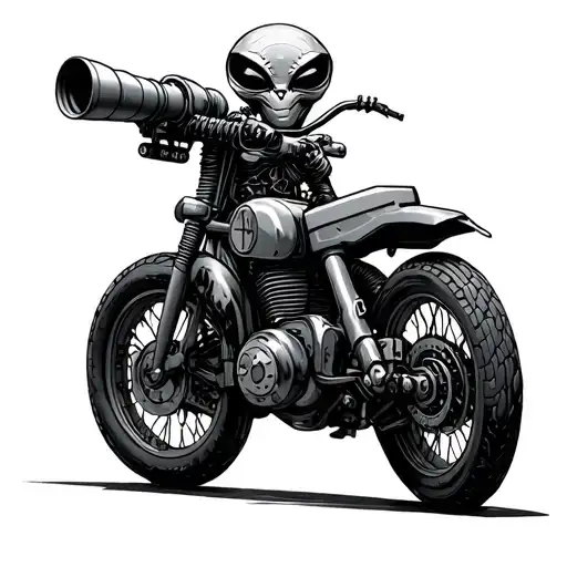 Clock Gun Alien Moterbike