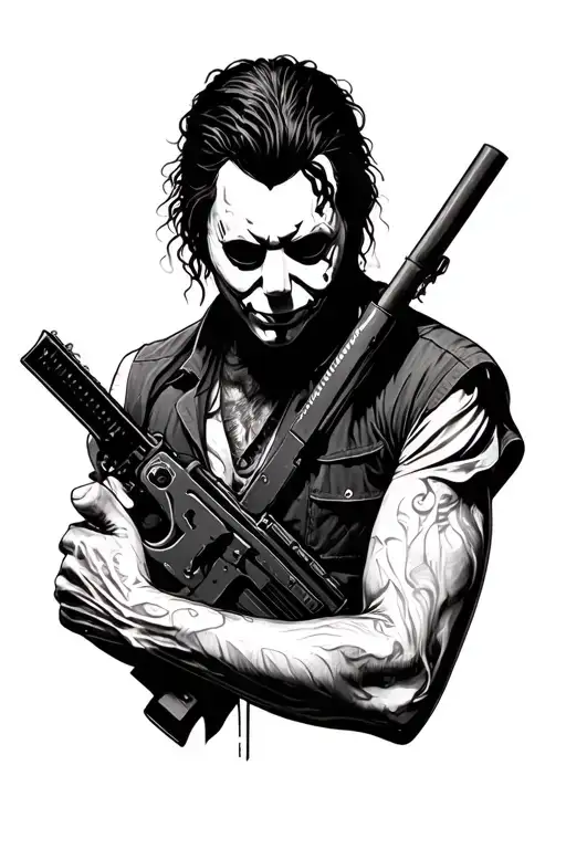 Micheal Myers Full Body On Arm Sleeve