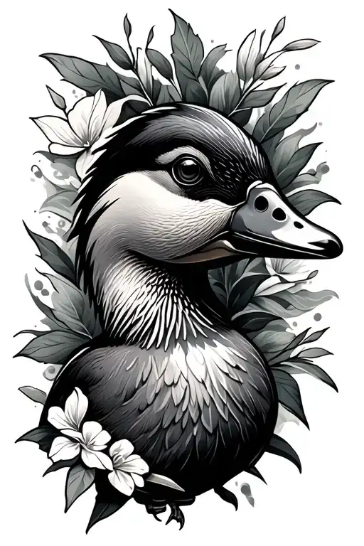 Shooting Duck Tattoo Design