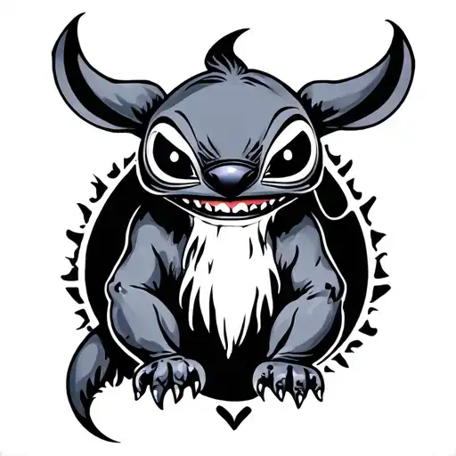 Evil Stitch Tattoo Design