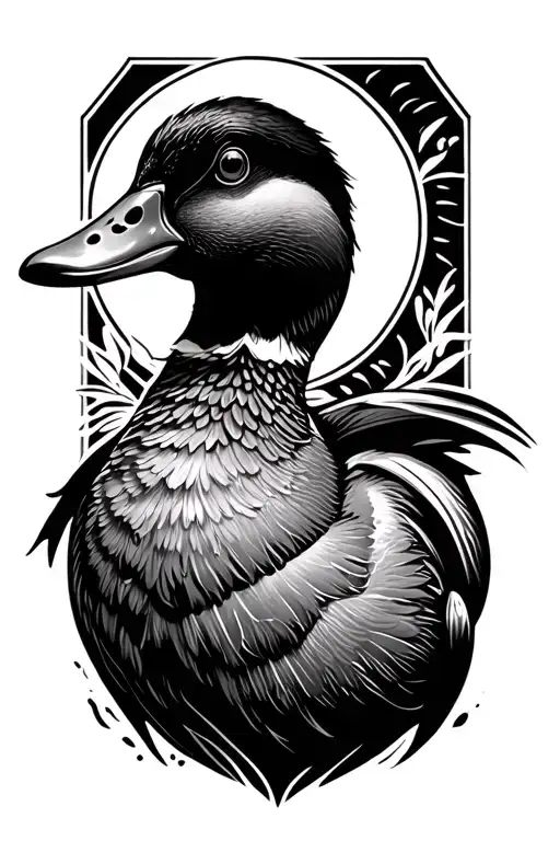 Shooting Duck Tattoo Design