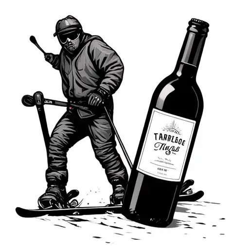 Back Country Skiing Wine Bottle