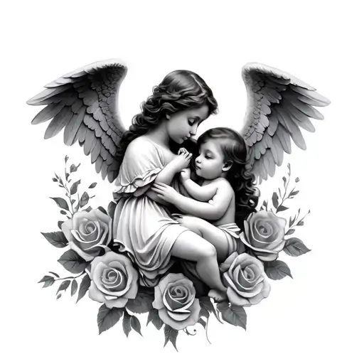 3Rose And Baby Angel