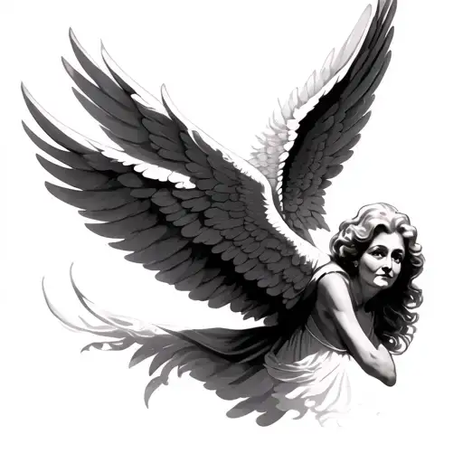 My Grandma With Wings Flying Like An Angel Wings