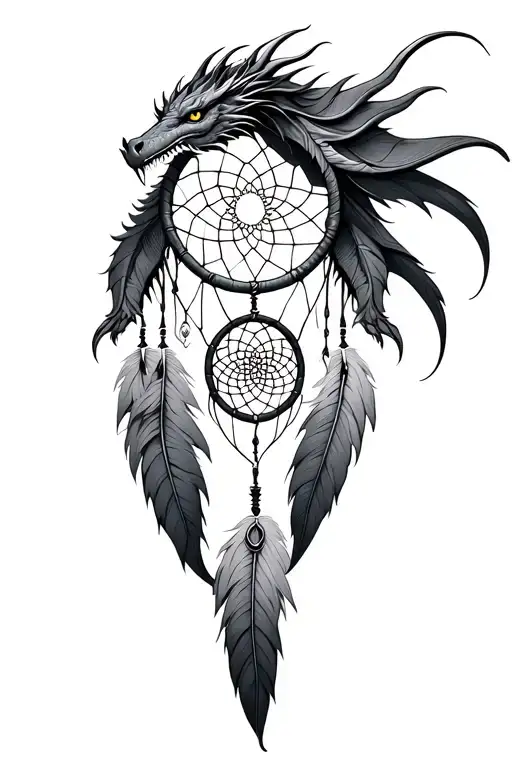 Dragon Dreamcatcher Tattoo idea