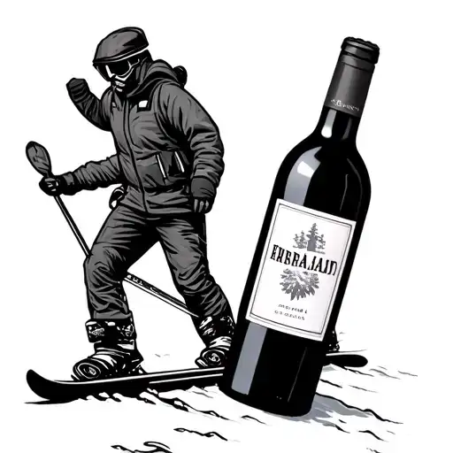 Back Country Skiing Wine Bottle