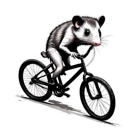 Possum Riding A Bike