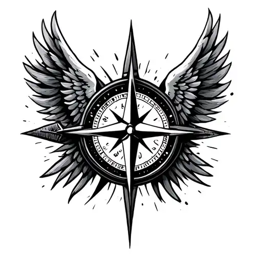 Compass Half Demon Angel Wings