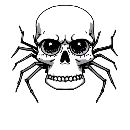Bart Simpson Skull With Spiders Crawling Out Of The Eyes