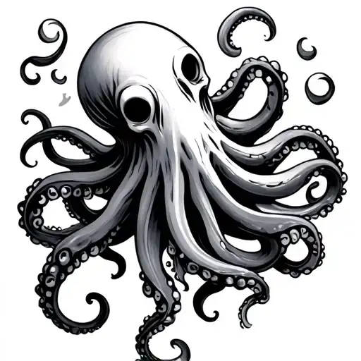 A Ghost Octopus Grabbing A Bean