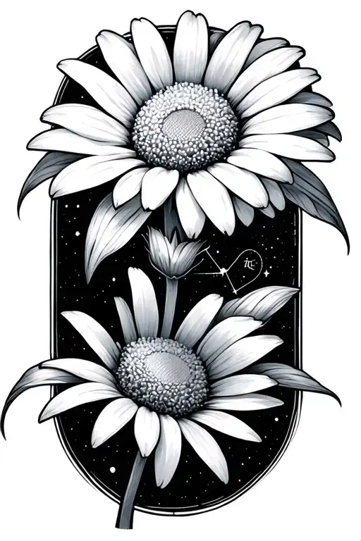 Daisy Flower With Taurus Constellation