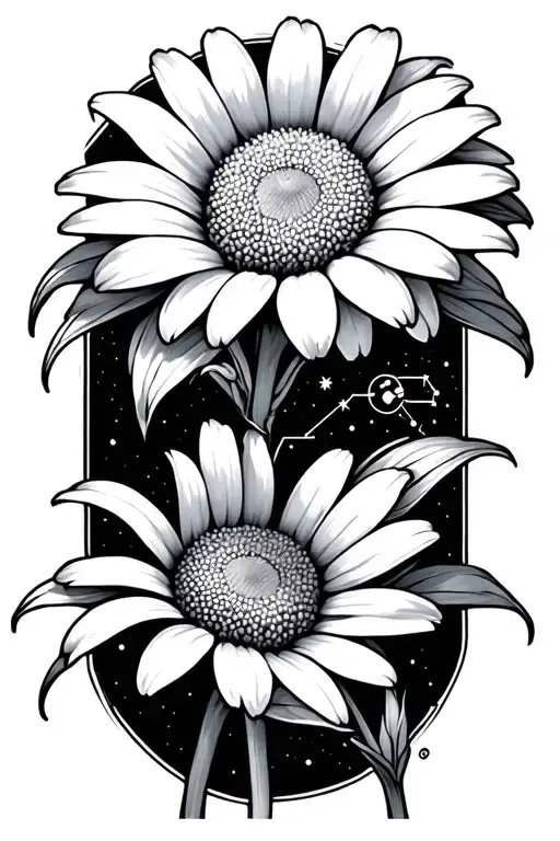 Daisy Flower With Taurus Constellation