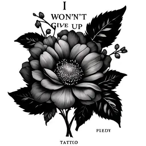 Infinity Symbol With Flowers An Intertwined With Words I Won't Give Up